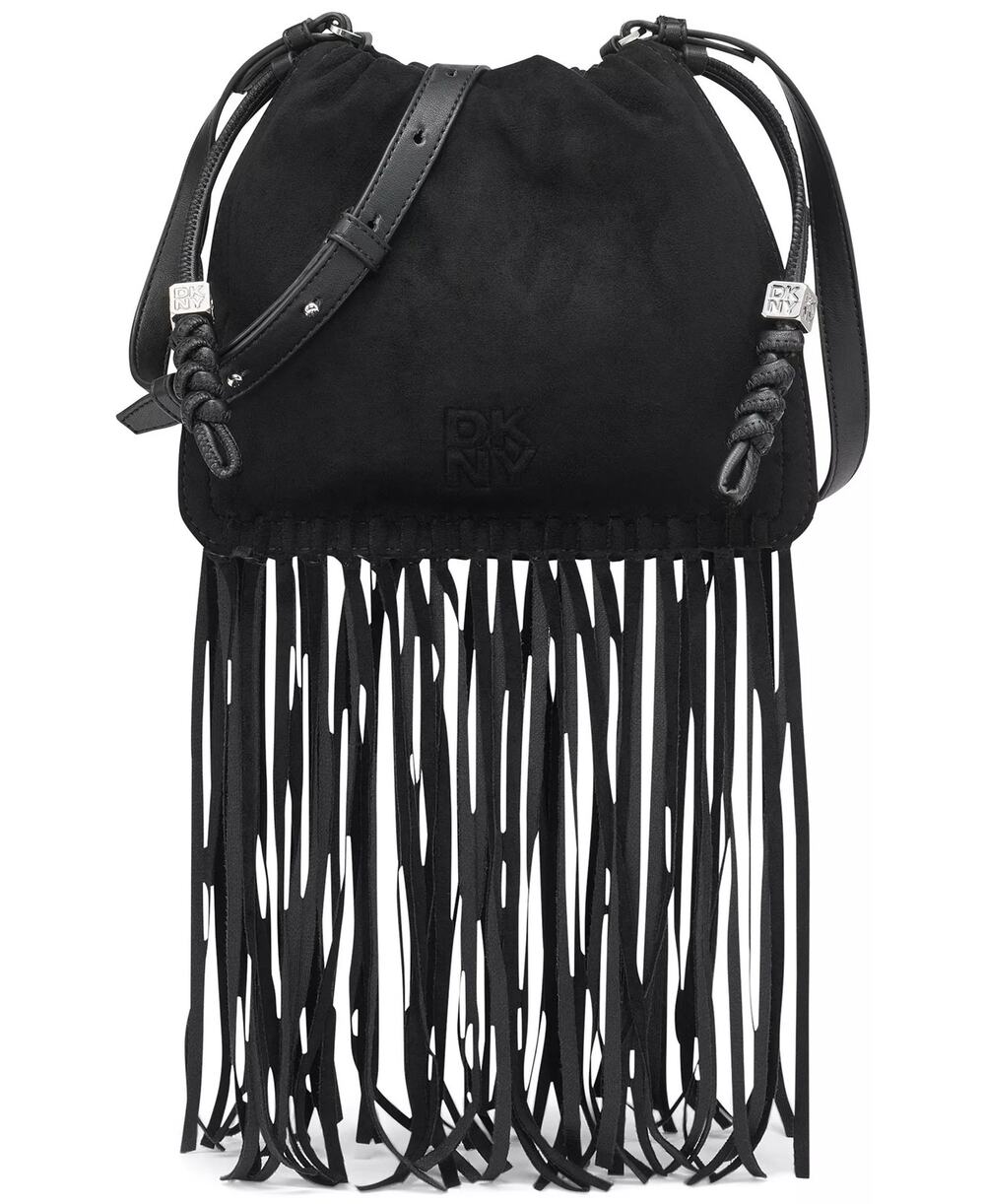 DKNY Halle Small Drawstring Crossbody in Black